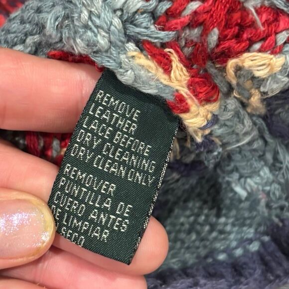 Lauren Ralph Lauren Hand Knit Taos Southwestern Vest Linen Cotton XL NWT 2012 - Picture 7 of 8